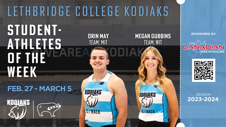 May and Gubbins named Canadian Brewhouse Kodiaks student-athletes of the week